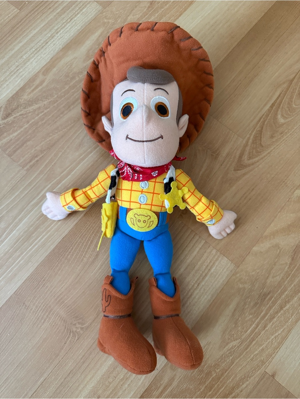 Vintage Woody-style Cowboy Plush - Brown, Yellow, Blue